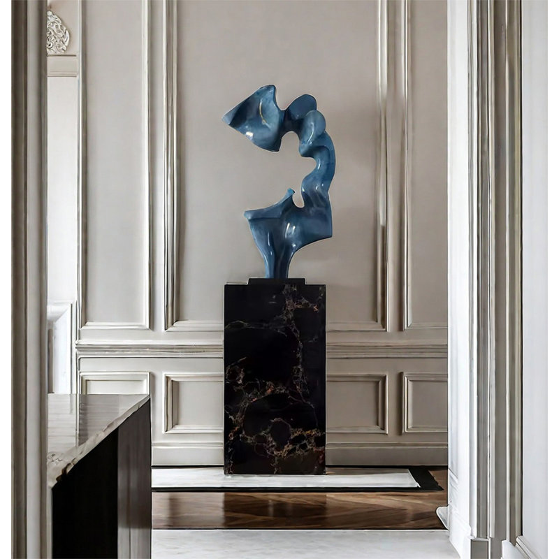 Figurine Creative Sculpture, Noir; Bleu