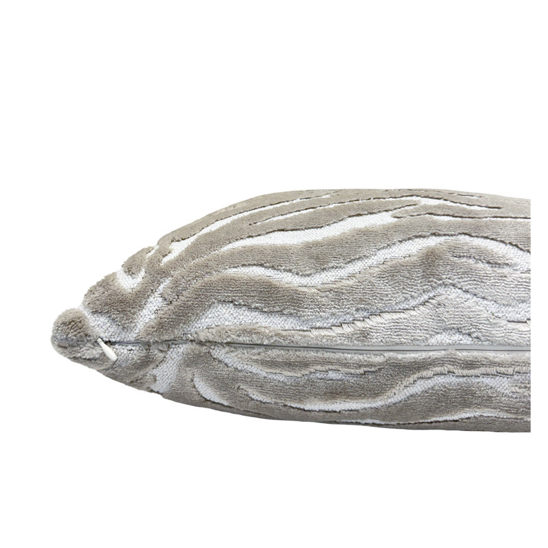 Housse de coussin en velours zébré, H 22 po x l 22 po, Blanc / imprimé animal