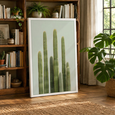Columnar Cacti Study Botanical - Wrapped Canvas