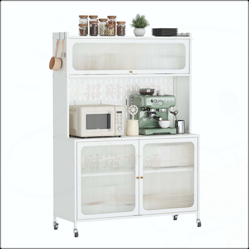 Grand garde-manger avec portes en verre et tablettes réglables, parfait pour un rangement élégant et fonctionnel
