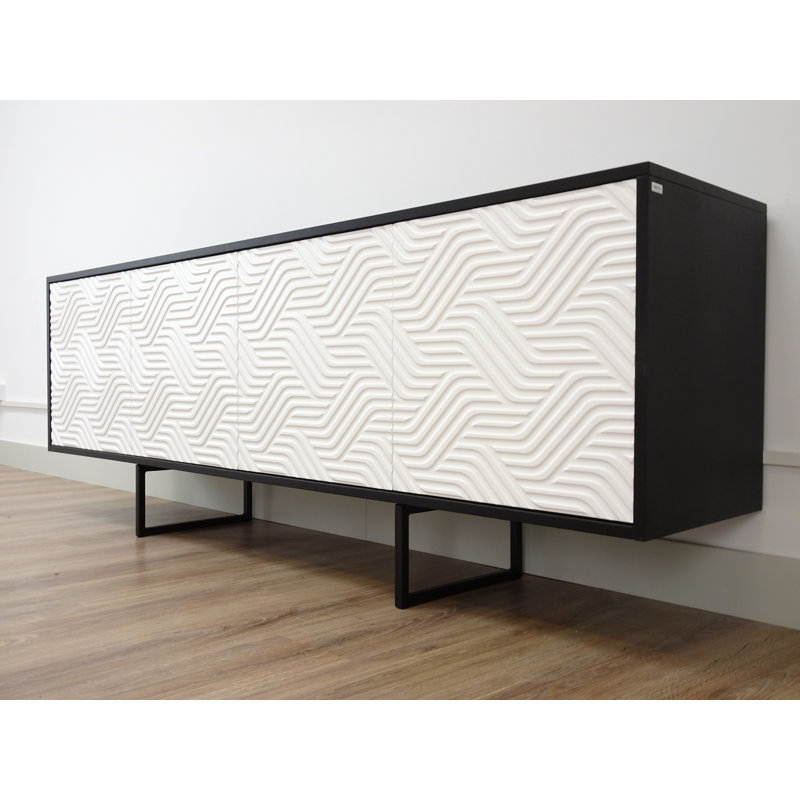 Largo 204cm Sideboard, Black/White
