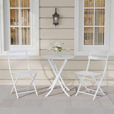 Ensemble bistro 3 pièces, ensemble de mobilier de patio pliable avec cadre de qualité supérieure
