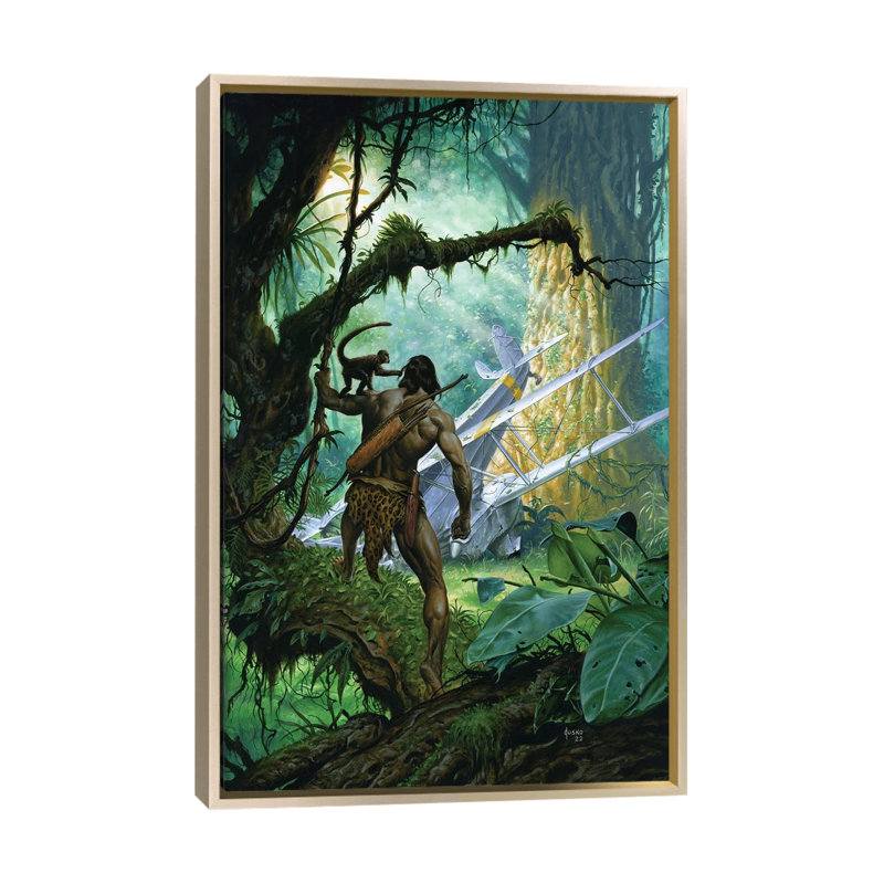 Tarzan's Quest_1PC6, H 40 po x l 26 po, Champagne flottant encadré