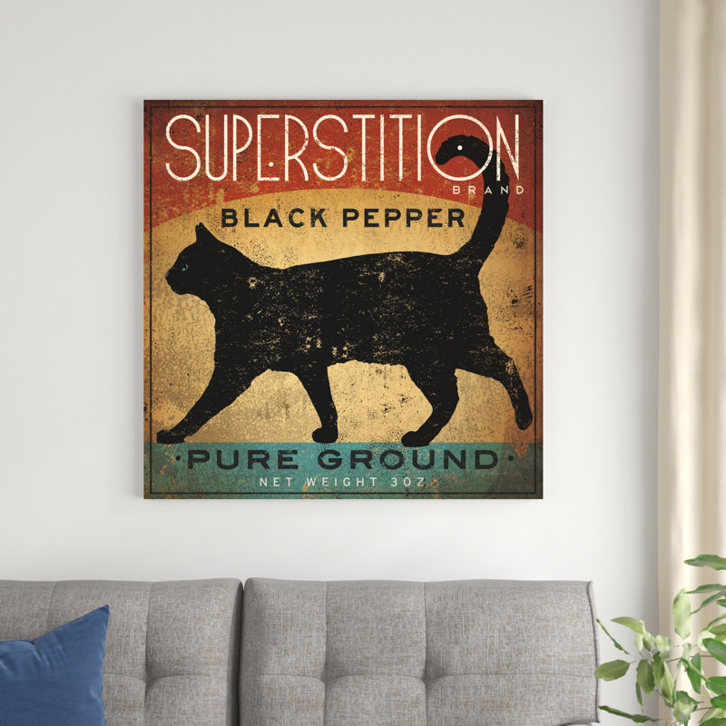 Chat poivre noir Superstition, H 36 po x l 36 po