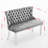 Velvet Double Dining Loveseat Bench, Kitchen & Dining Seating, 2-Seat Tufted Bench W/Handmade Buttons, Wing Back, Brushed Silver Stainless Steel Legs, Mid Century Modern,Single Pack,Gray-1628765552