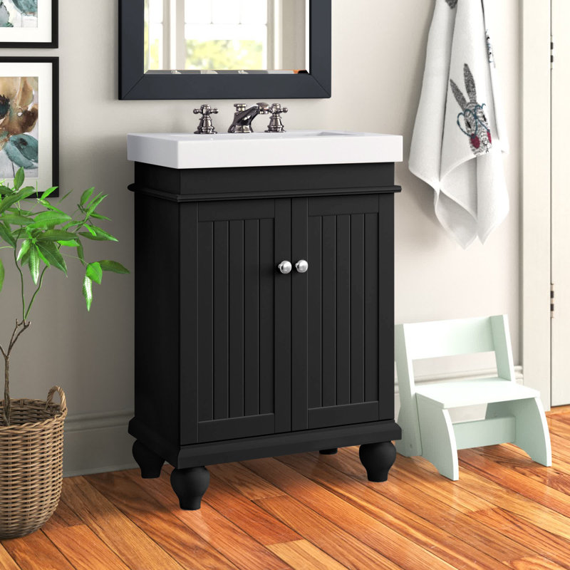 Ensemble de meuble-lavabo simple 24 po Gerharda, Espresso noir