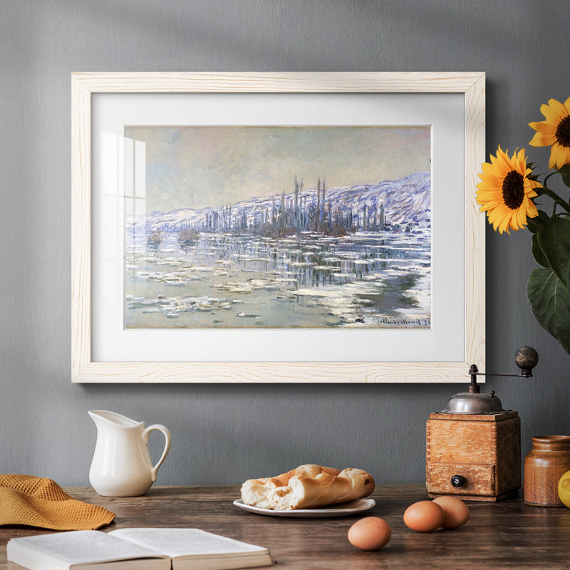 Glace sur la seine, 1880 - reproduction d'un seul cadre photo, Blanc, H 28 po x l 42 po x P 1,5 po