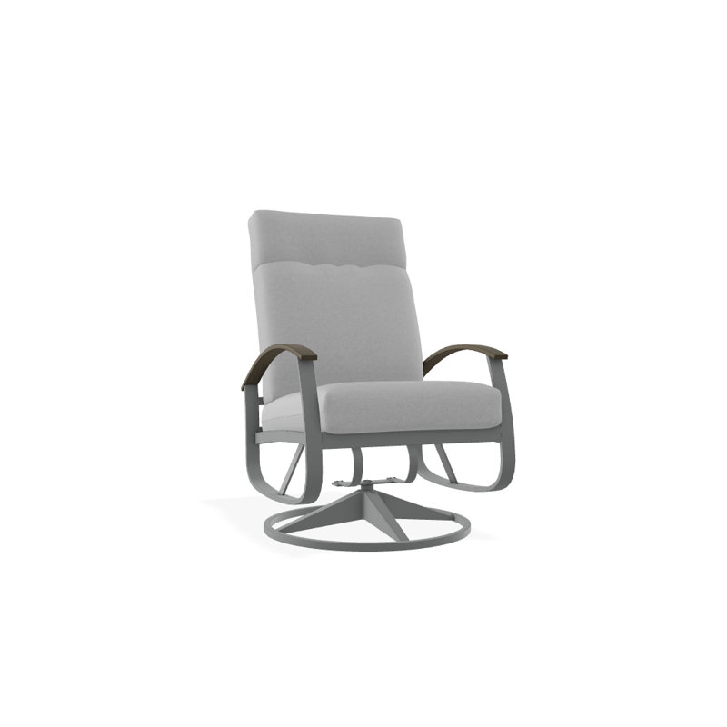 Chaise berçante pivotante réglable avec coussins Askar