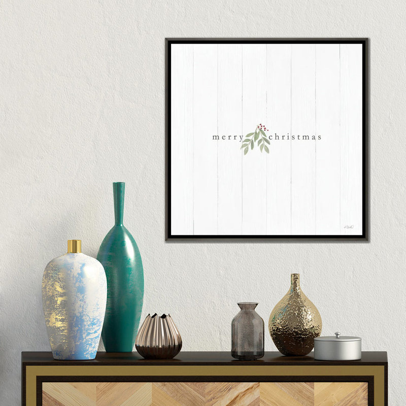 «Merry Christmas», reproduction d'art sur toile encadrée, H 18 po x l 18 po, Reproduction encadrée sans passe-partout, Gris