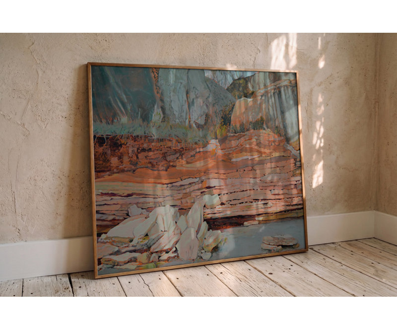 «Layered River Rocks» par Karin Bos - art mural côtier, Taille, Format, Couleur du cadre