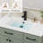 36" Rectangular Undermount Bathroom Sink with Single Hole Faucet, Overflow and Brass Pop Up Drain