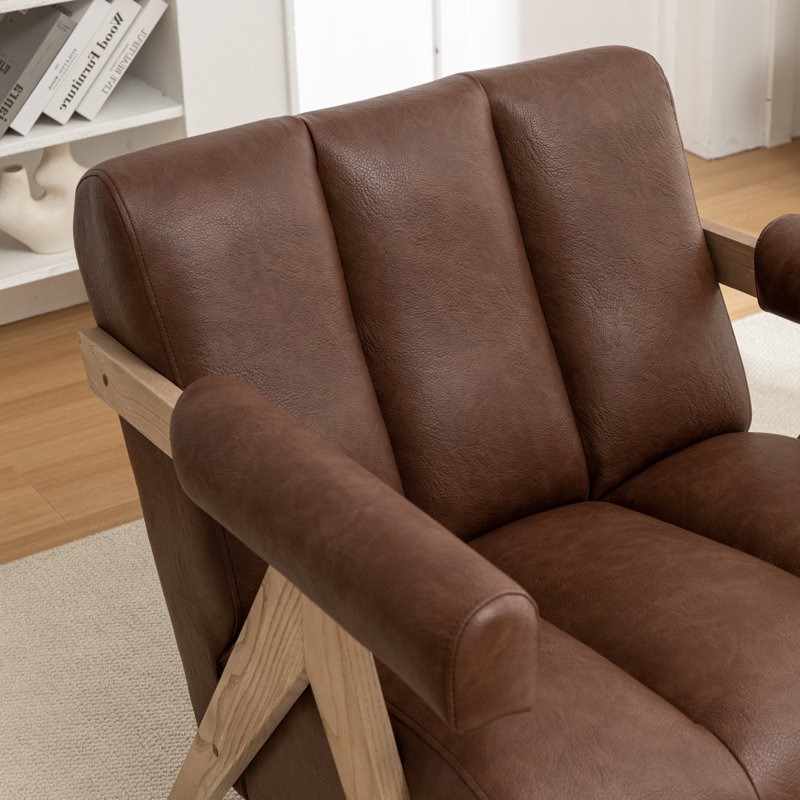 Fauteuil Bula, 1, Similicuir brun