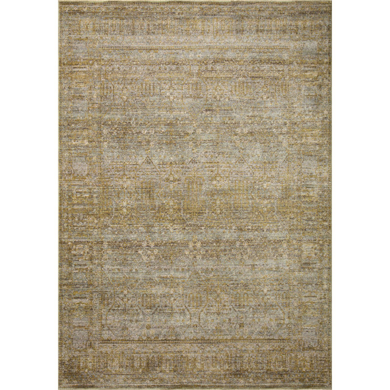 Tapis colombe / doré Jean Stoffer x Loloi Bradbury, Rectangle 3 pi 7 po x 5 pi 7 po