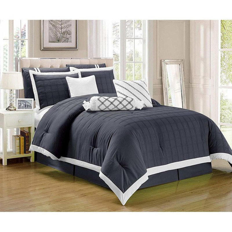 Dana Traditional Comforter, KingFull Comforter + 8 Additional Pieces, Gray