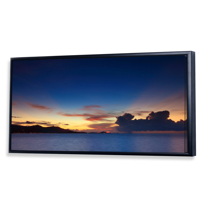 Nuage panoramique et ciel au coucher du soleil - Photographie sur toile, Cadre noir, H 8 po x l 12 po x P 1 po
