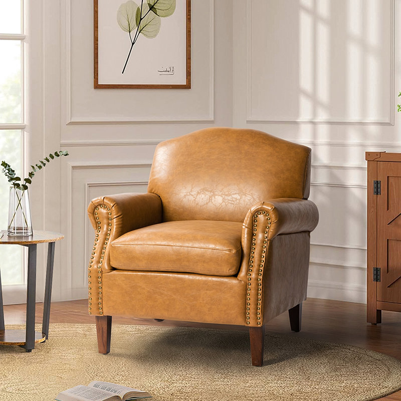 Farleigh Faux Leather Armchair, Camel