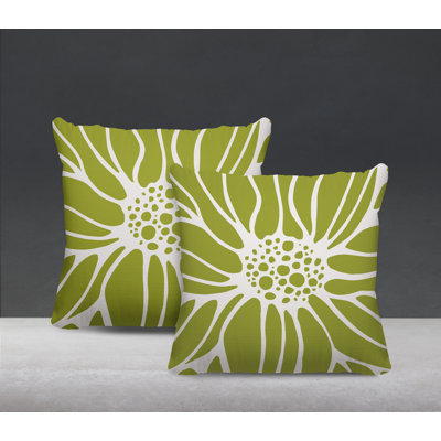 Floral Outdoor Reversible Throw Pillow