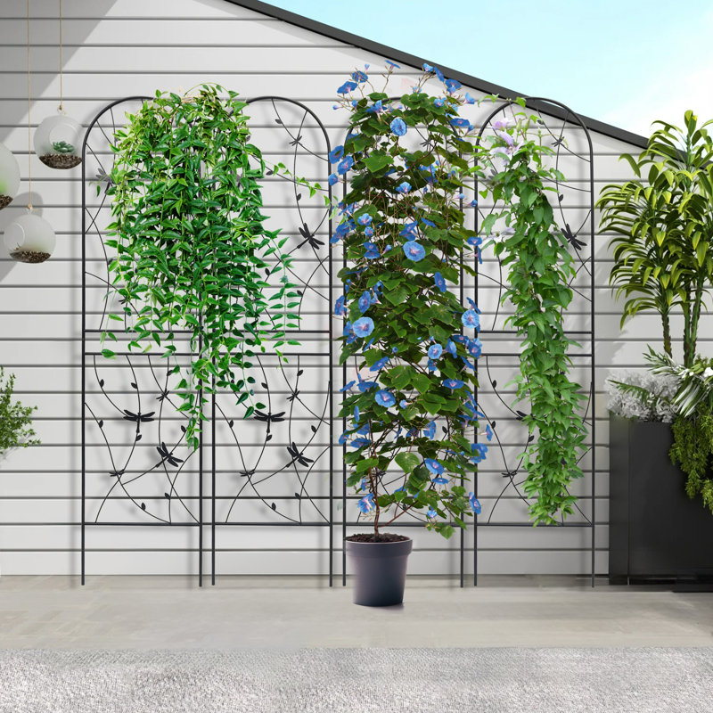 Panneaux arqués en treillis de jardin en métal 86,7 po x l 19,7 po pour vignes grimpantes