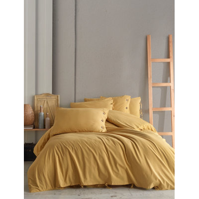 Ensemble de housse de couette Monarch 100% lin de coton lavé, très doux, confortable, chic, léger, 5 pièces, 2 taies d'oreiller, 2 taies d'oreiller, 1 housse de couette, ensemble de literie