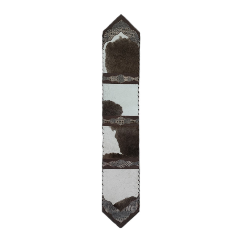 Cowhide & Leather Table Runner, 96" L x 12" D