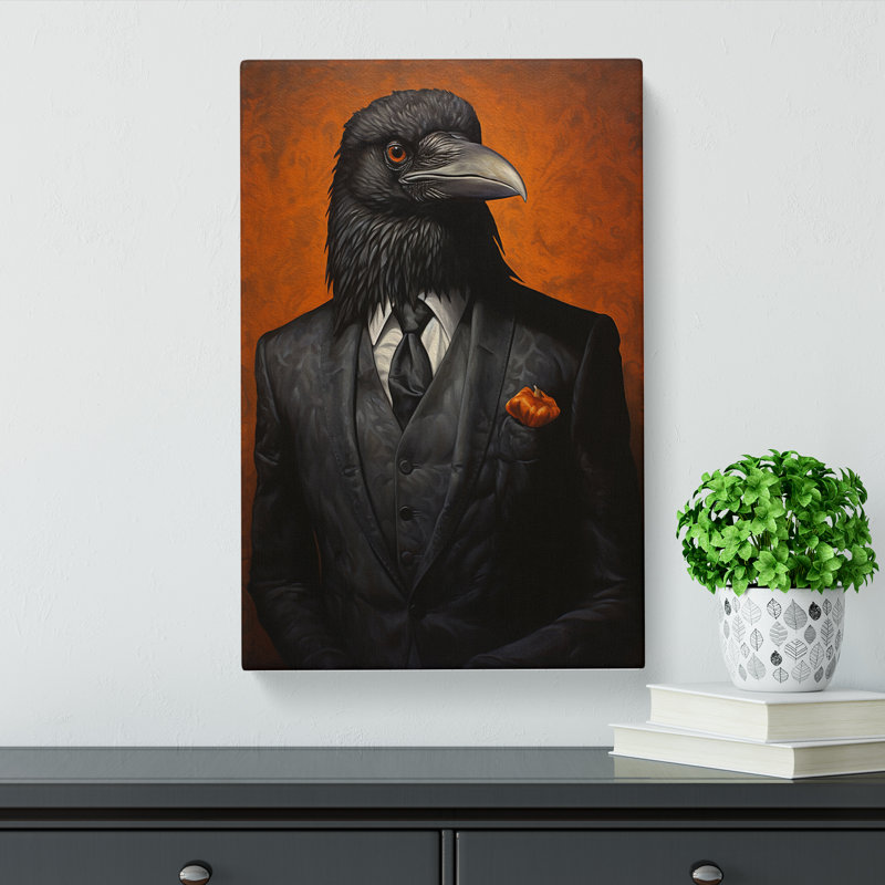Raven In A Suit - No Frame Print, 76cm H x 50cm W x 3cm D