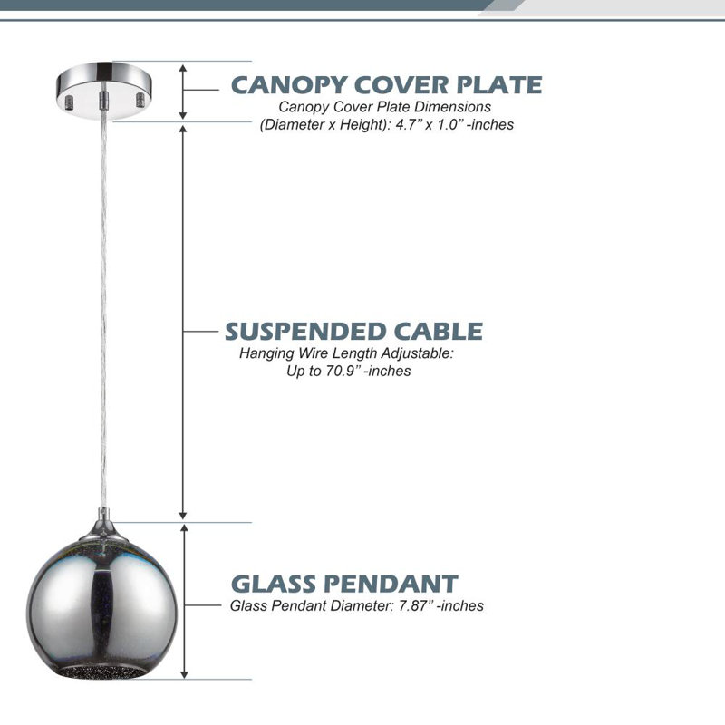Nielson 1 - Light Silver Single Pendant, Gray, Silver