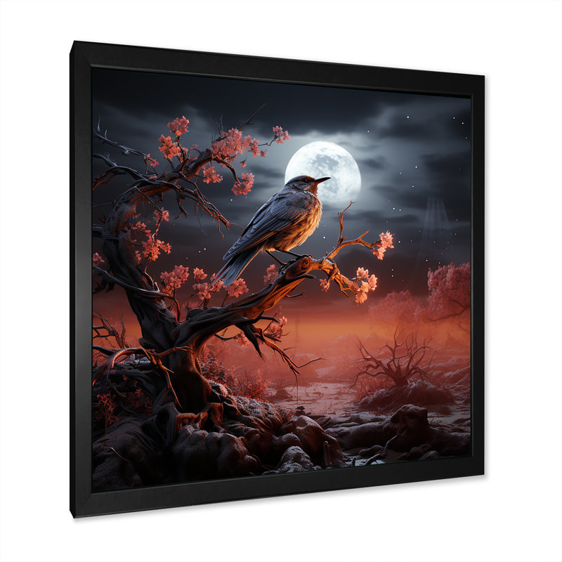 Les couches texturées créent des ciels mixtes - impressions murales d'oiseaux, Cadre simple noir, H 24 po x l 24 po x P 1 po