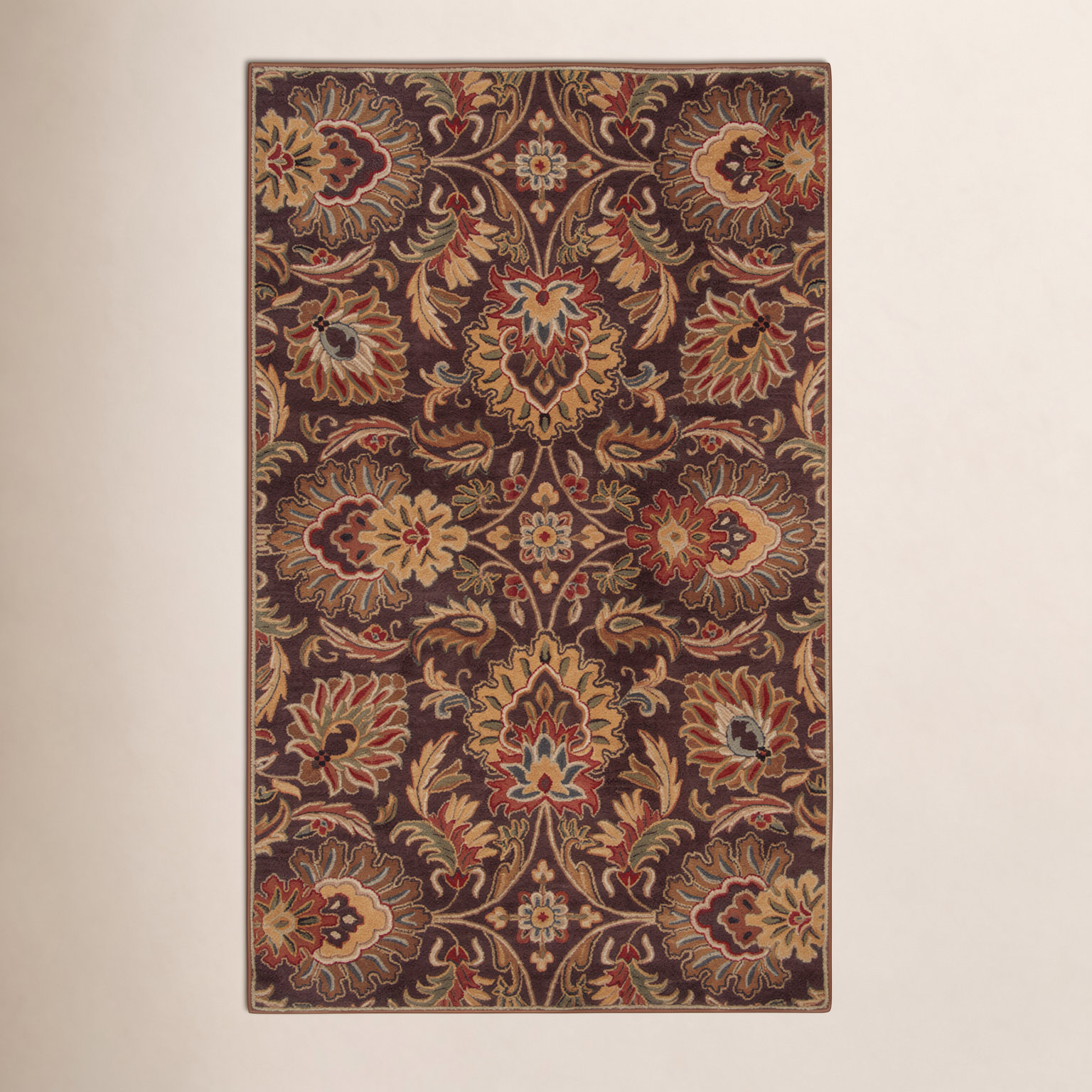 Arden Dark Brown Garnet Hand-Tufted Wool Rug, Rectangle 2' x 3'