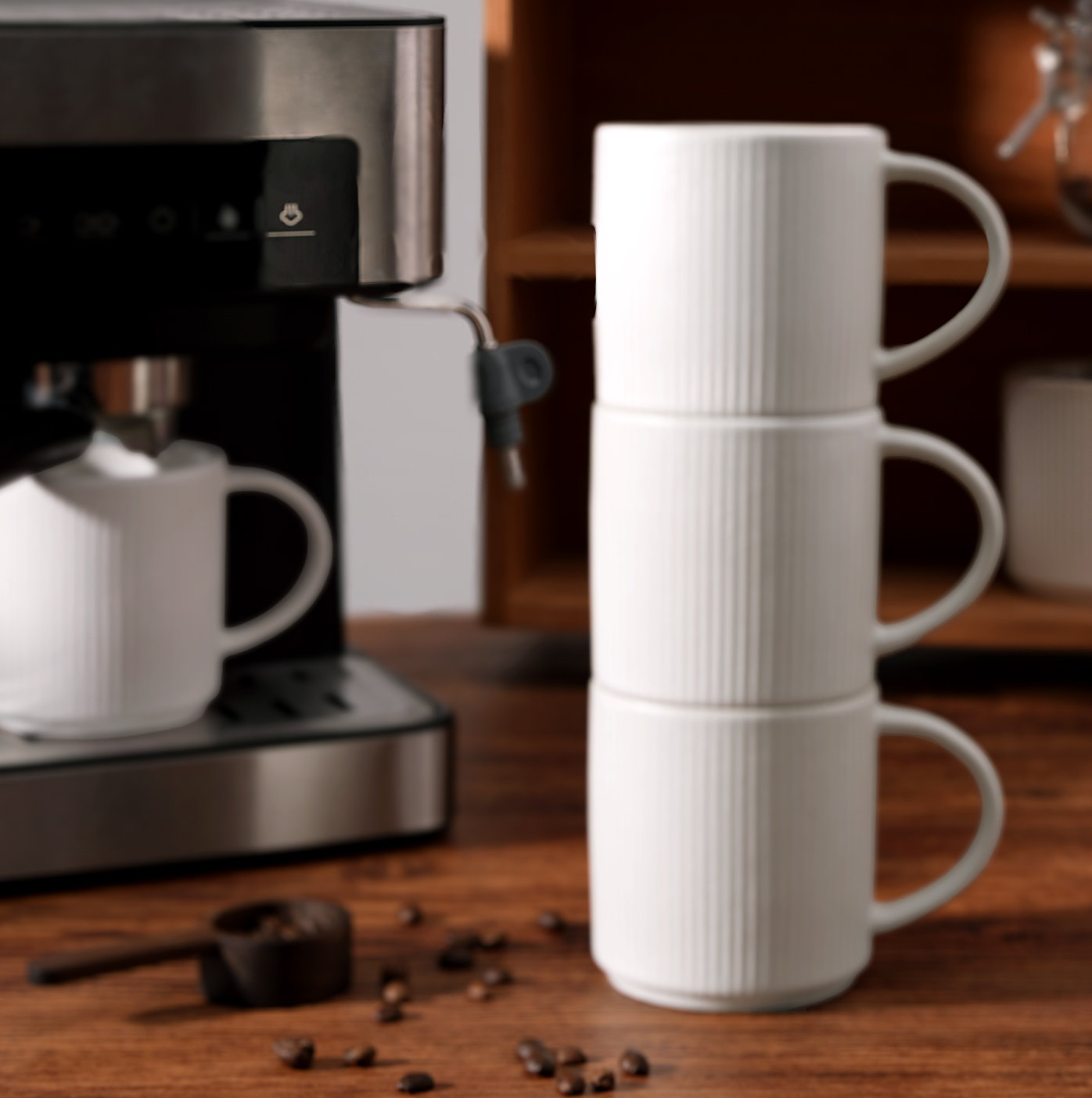 Azal Stoneware Coffee Cup, Matte White, 12 oz