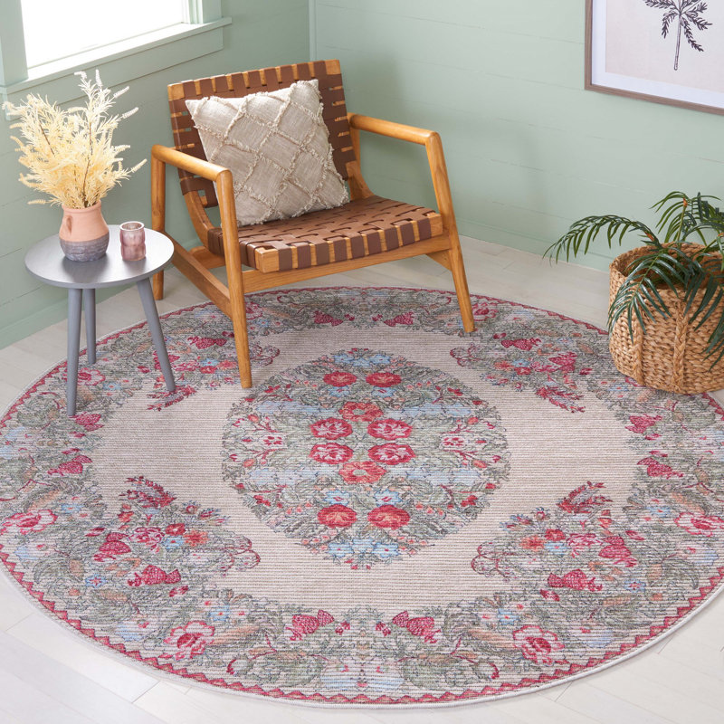 Besarabian Performance Machine Washable Oriental Rug, Round 6'7"