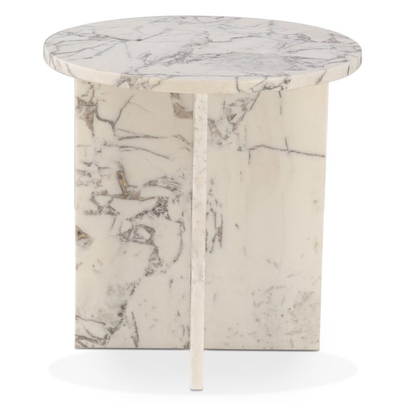 Giza 20" Side Table in Alabaster Marble