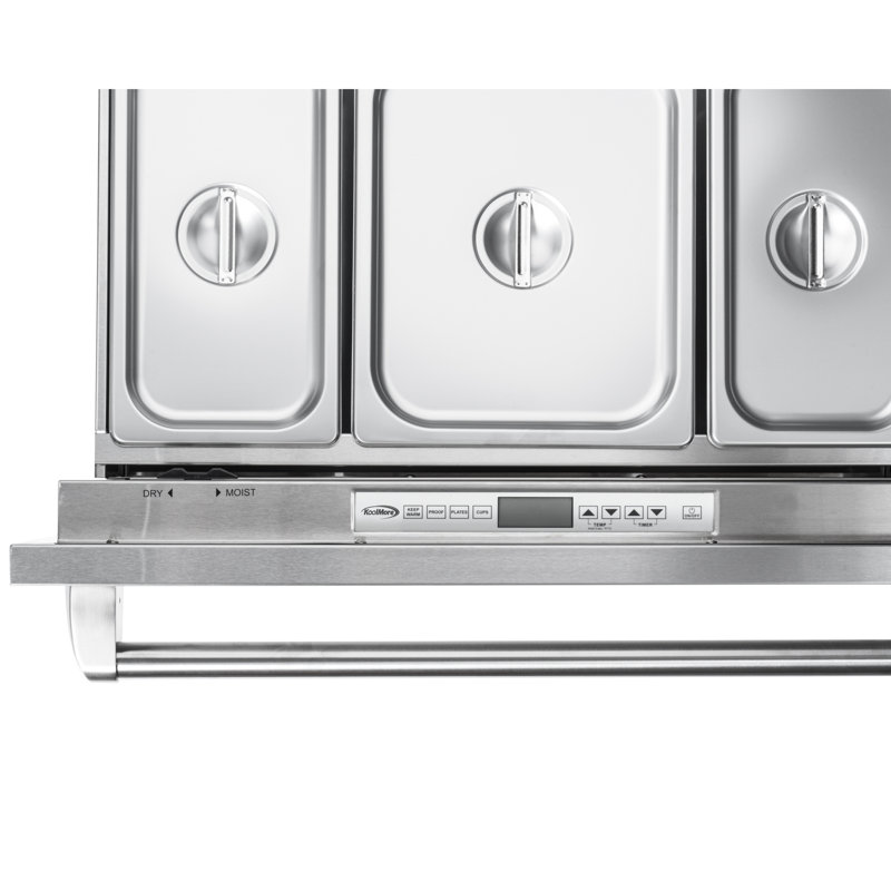 Tiroir chauffant 30 po avec trois compartiments en acier inoxydable (km-rwd-30ss)