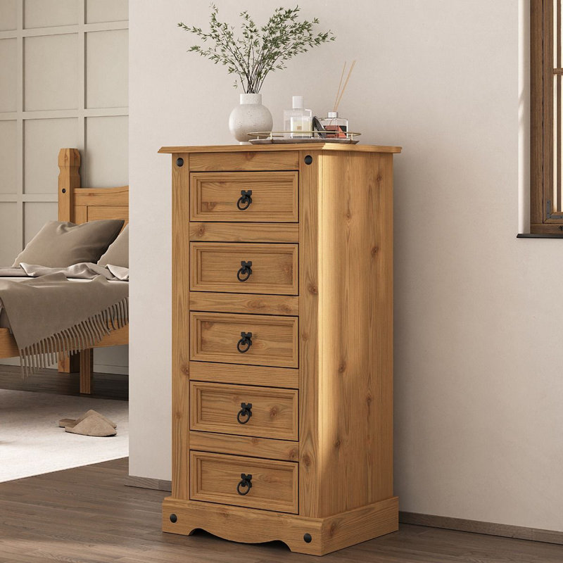 Canaseraga Solid Wood 53cm W 5 - Drawer Chest of Drawers
