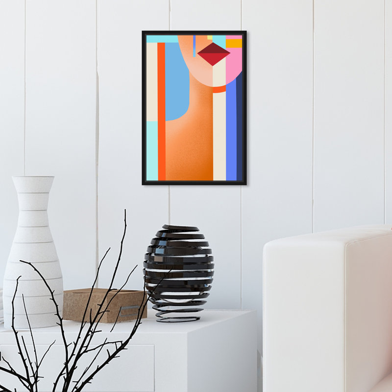 Abstract Shaped Lady III Print, 24" H x 16" W, Black Framed