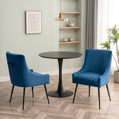 Dinnington Velvet Upholstered Side Chair With Legs