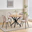 Dining Chairs - Contemporary Dining Chair - Comfortable Linen Dining Chairs - Metal Legs-877655163-892459950