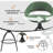 Set Of 2  Leather Swivel Bar Stools With Curved Back And Footrest For Kitchen Island In Green-2104432224