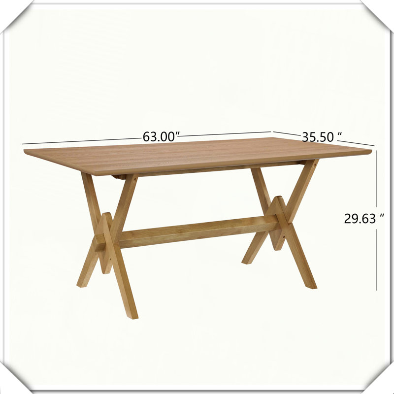 Double V Table de salle à manger Robuste, durable, pratique, polyvalente et compacte, Naturel