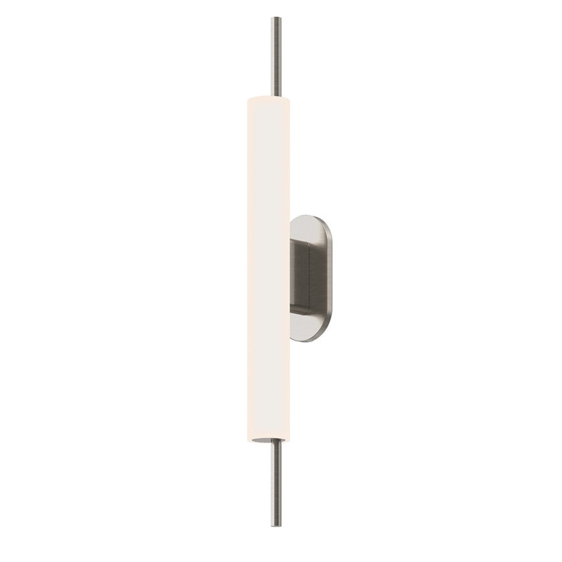 Applique murale d'extérieur à DEL H 24 po à 2 ampoules Piccolo Encore ™, Nickel satiné