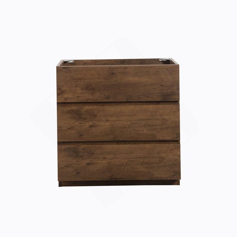 Floor Cabinet WITHOUT Basin,Walnut Color,With Three Drawers