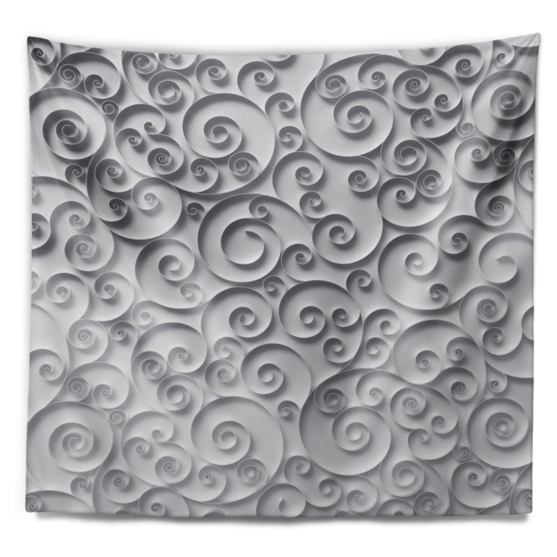 Tapisserie abstraite en papier bouclé, H 68 po x l 80 po