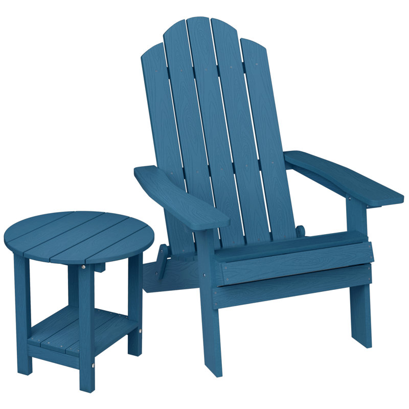 Chaise Adirondack pliable avec table, Bleu marine