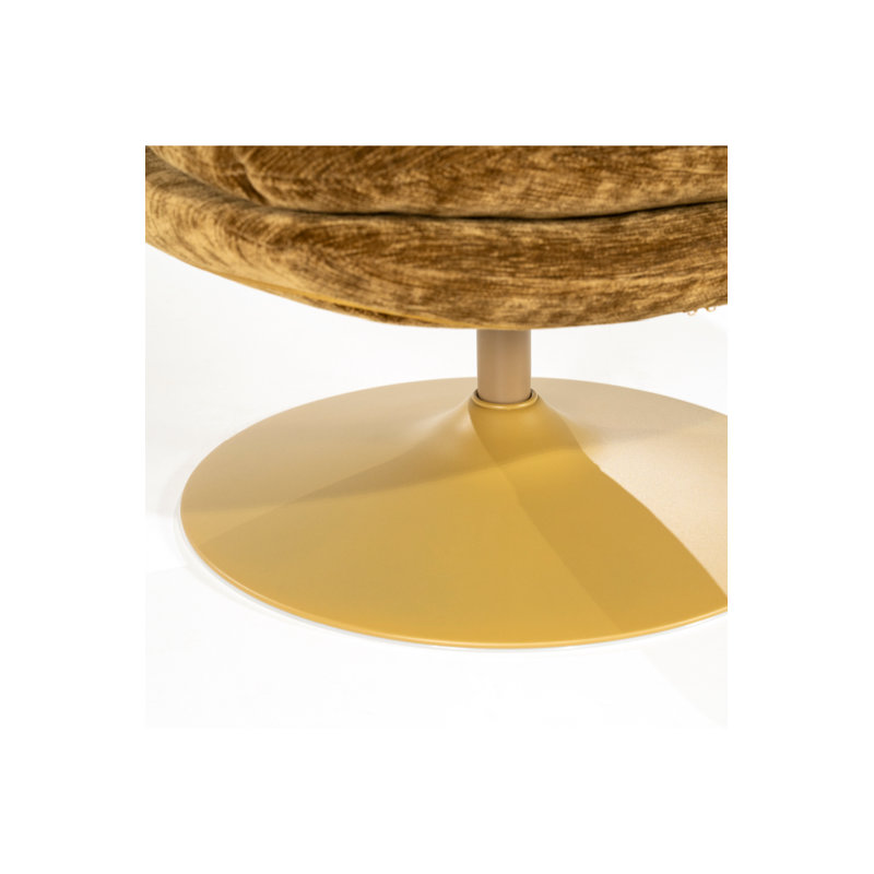 Accent Chair Swivel Armless Chair, Mustard