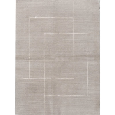 Tapis beige noué à la main de haute qualité
