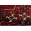 Tapis de couloir en laine noué à la main des années 1980 de conception unique 3 pi 11 po x 9 pi 5 po Tapis décoratif rouge