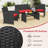 Set of 4 Patio Conversation Set w/Seat Cushions & Tempered Glass Tabletop Porch Outdoor-1096407604