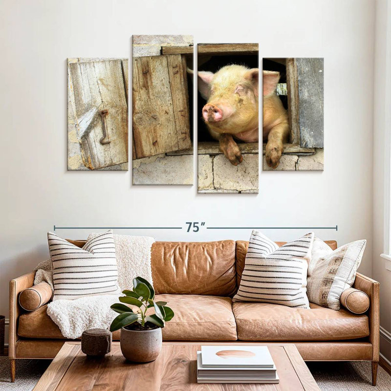 Brampt Smiling Pig, 42"H x 68"W