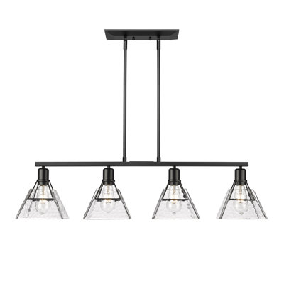 Luminaire suspendu linéaire à 4 lumières pour îlot de cuisine Bloomington