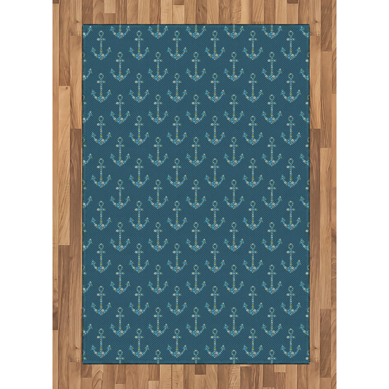 Tapis décoratif en fibres à haute densité Anchor, Rectangle— 4 pi x 5 pi 8 po