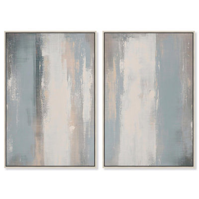 Neutral Ground Canvas Set of 2 Luxury Abstract Art by Art Remedy